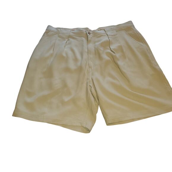 Vintage Tommy Bahama Men's Size (36x8) Shorts Tan Pleated 100% Silk Relax Line - Picture 1 of 9